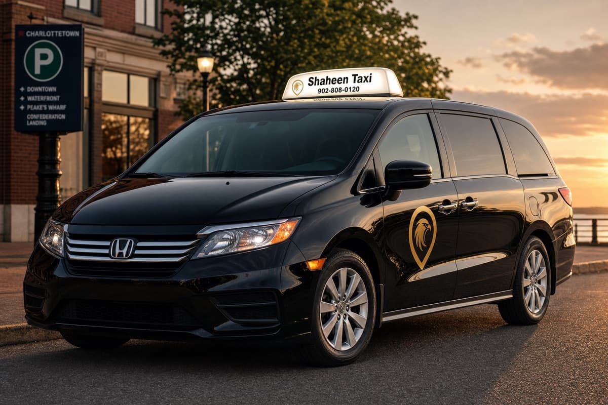 Shaheen Taxi minivan for PEI weddings, corporate events and group transport